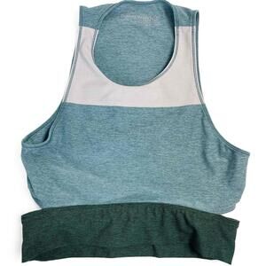 Outdoor Voices Size Medium Slashback Sports Bra‎ Tri-tone Colorblock Crop Top